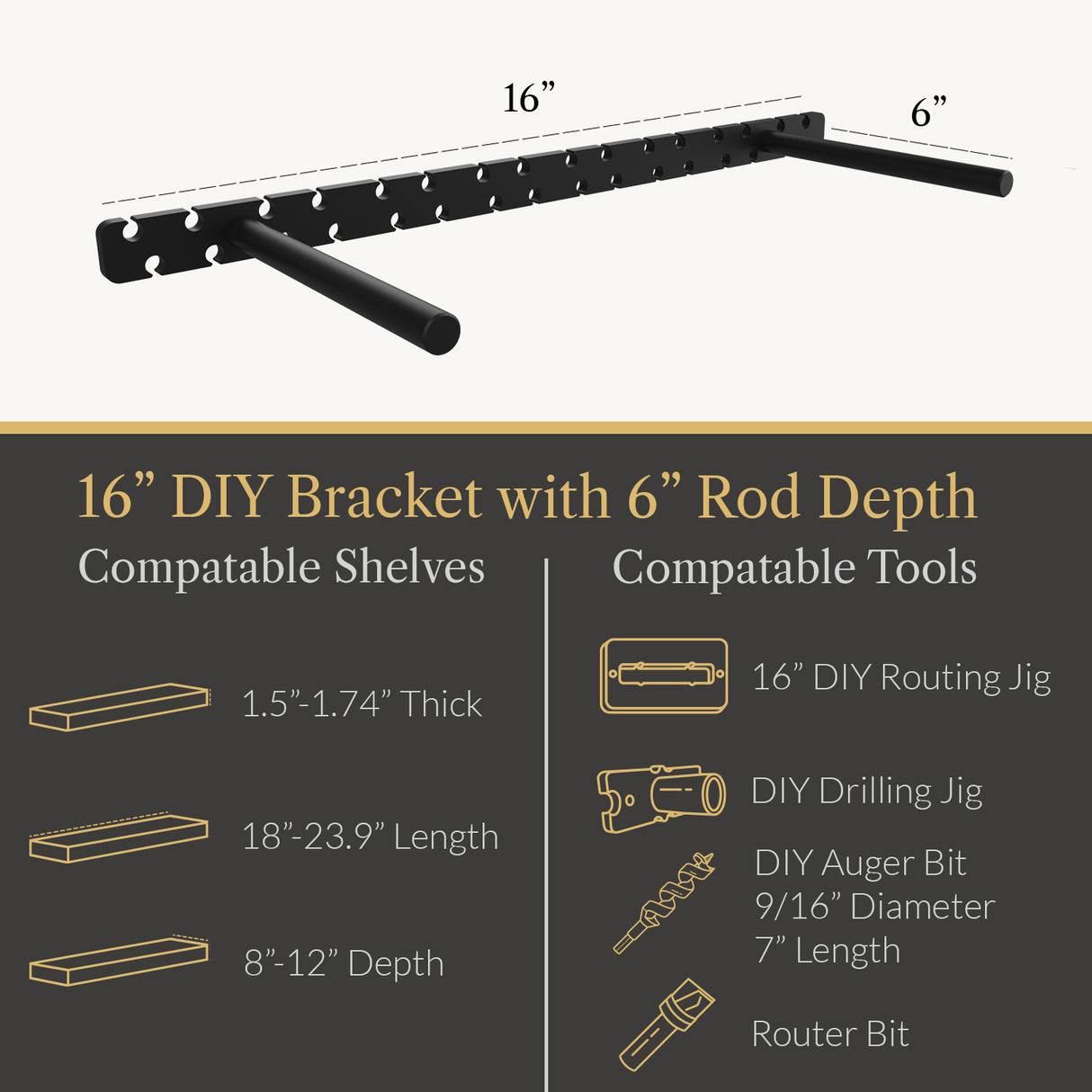 In Stock Studlock DIY Bracket - Ultra Shelf