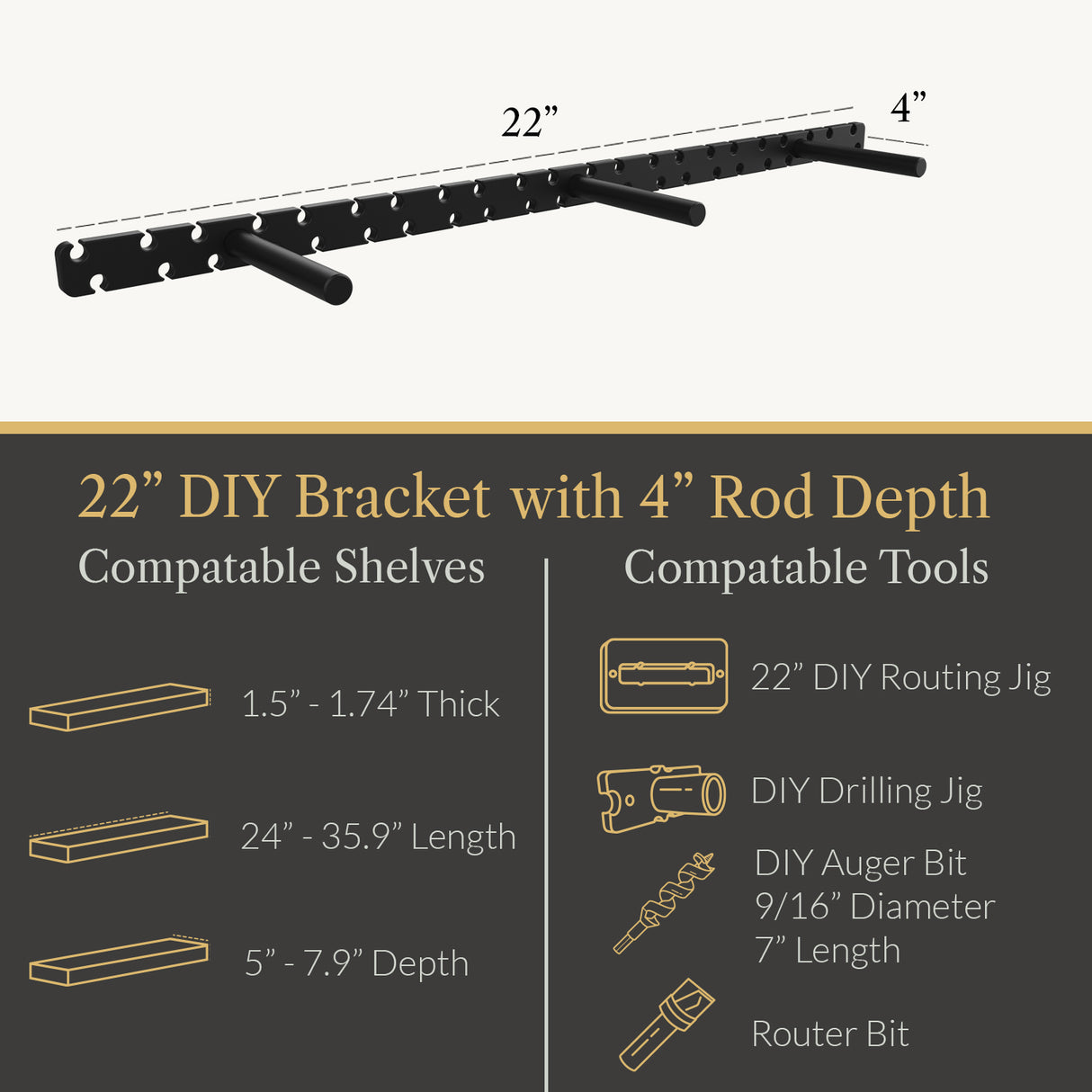 In Stock Studlock DIY Bracket - Ultra Shelf