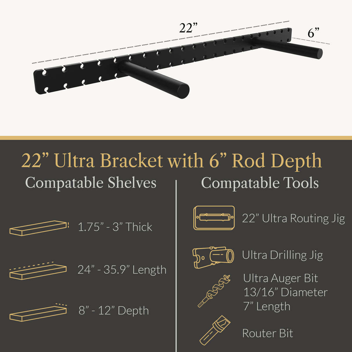 In Stock Studlock Ultra Bracket - Ultra Shelf