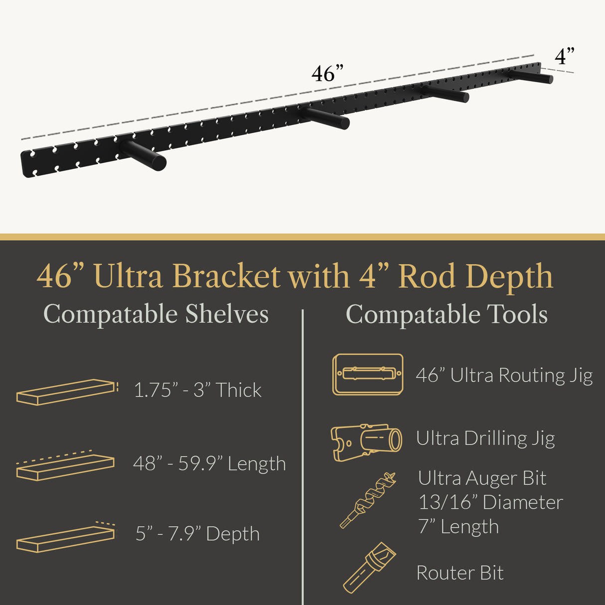 In Stock Studlock Ultra Bracket - Ultra Shelf