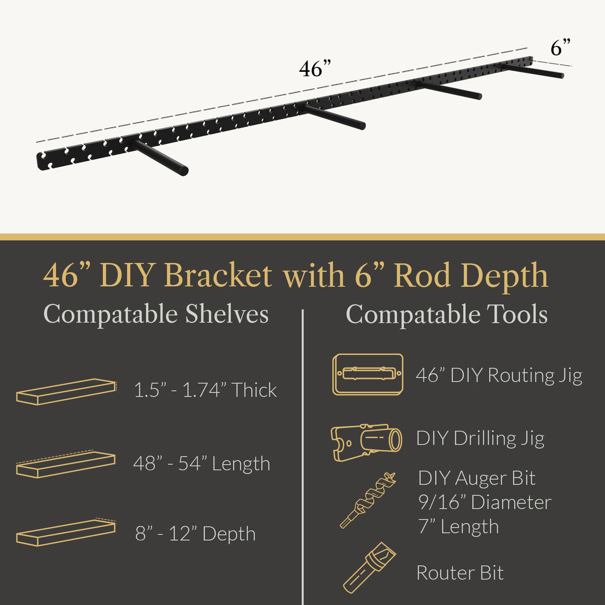 In Stock Studlock DIY Bracket - Ultra Shelf