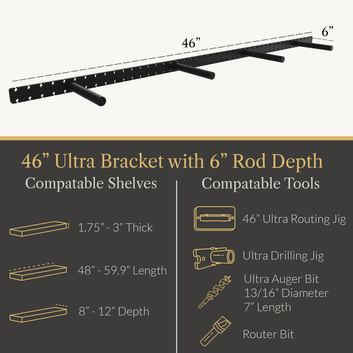 In Stock Studlock Ultra Bracket - Ultra Shelf