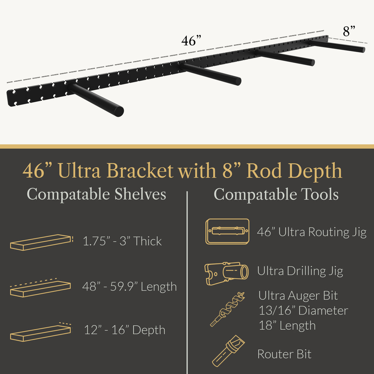 In Stock Studlock Ultra Bracket - Ultra Shelf