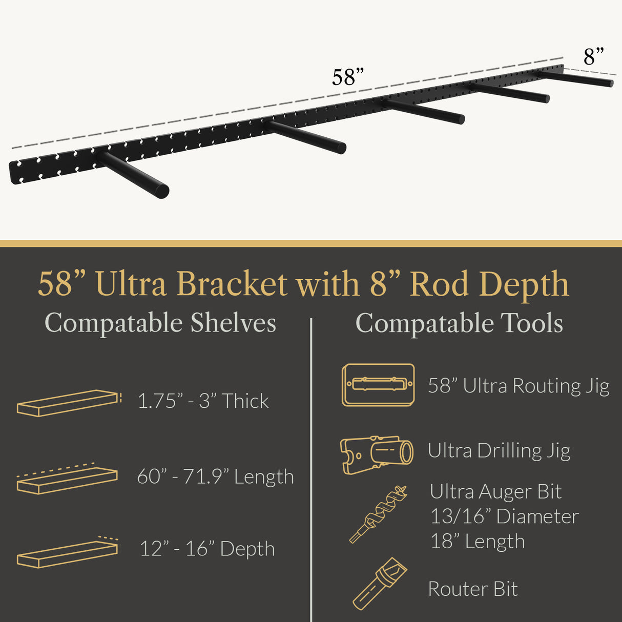 In Stock Studlock Ultra Bracket - Ultra Shelf