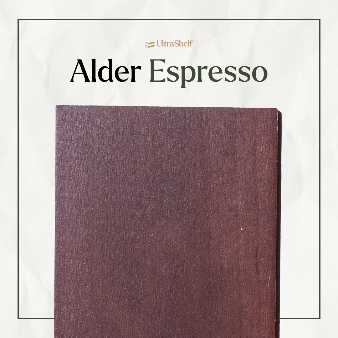 alder wood sample with espresso finish applied