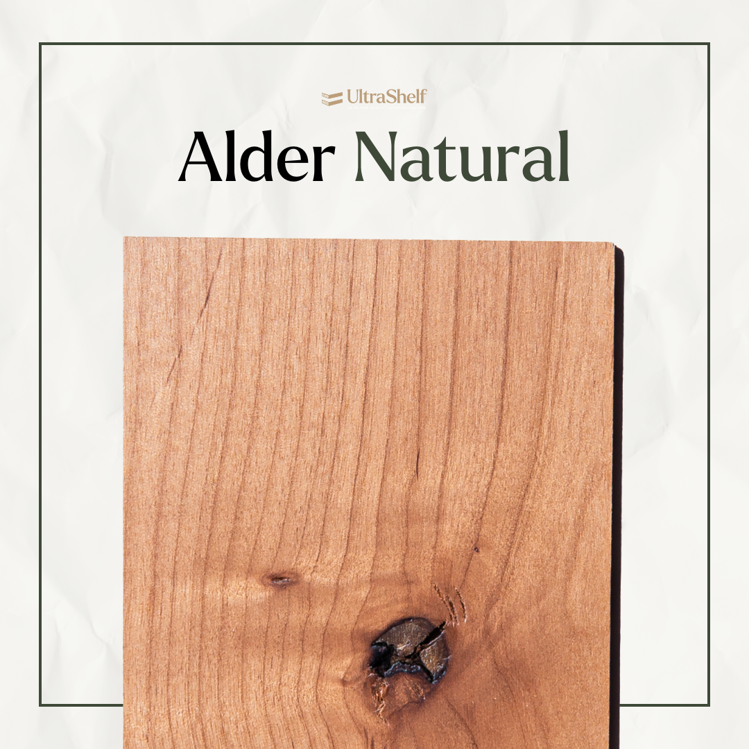 alder wood sample with natural finish