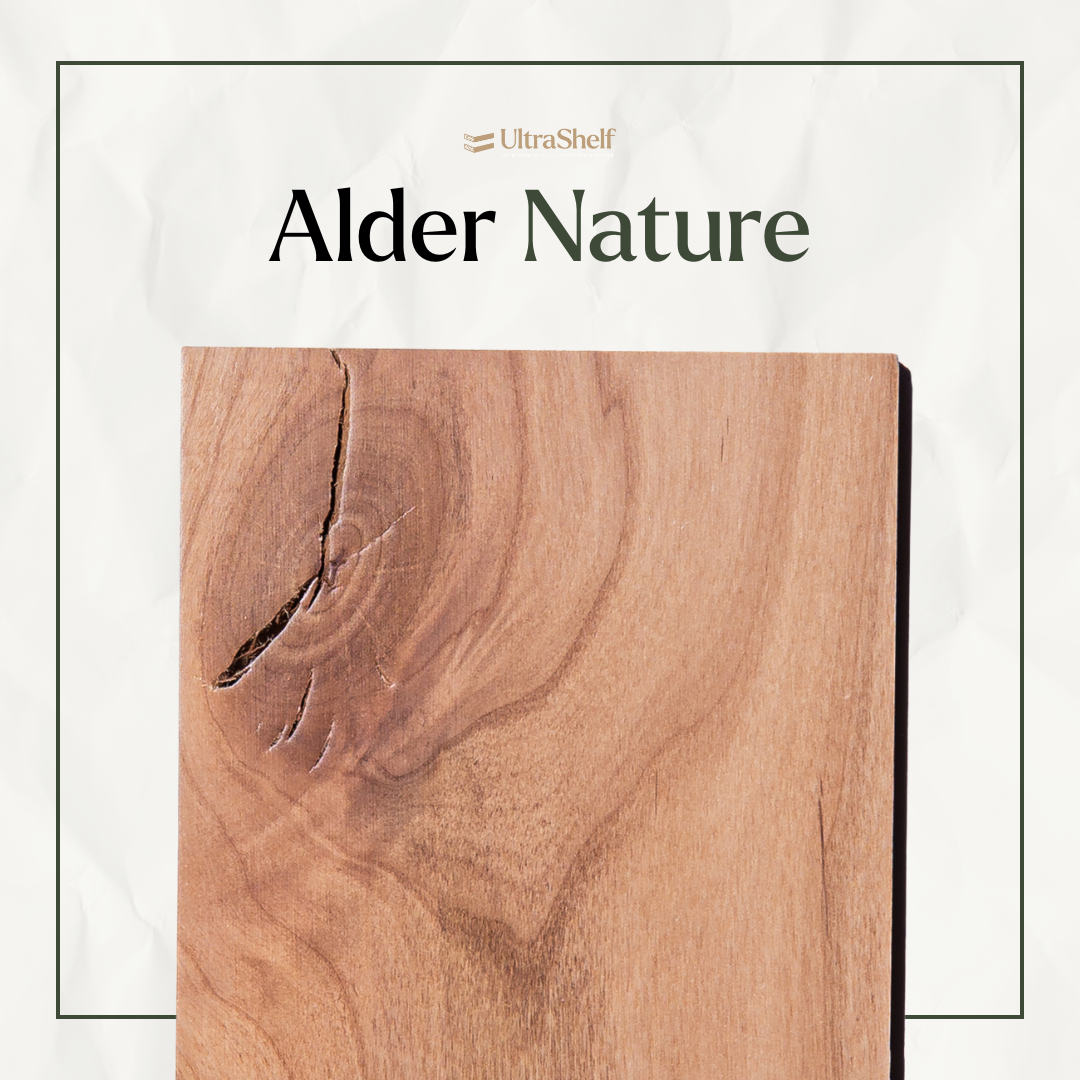 alder wood sample with nature finish applied