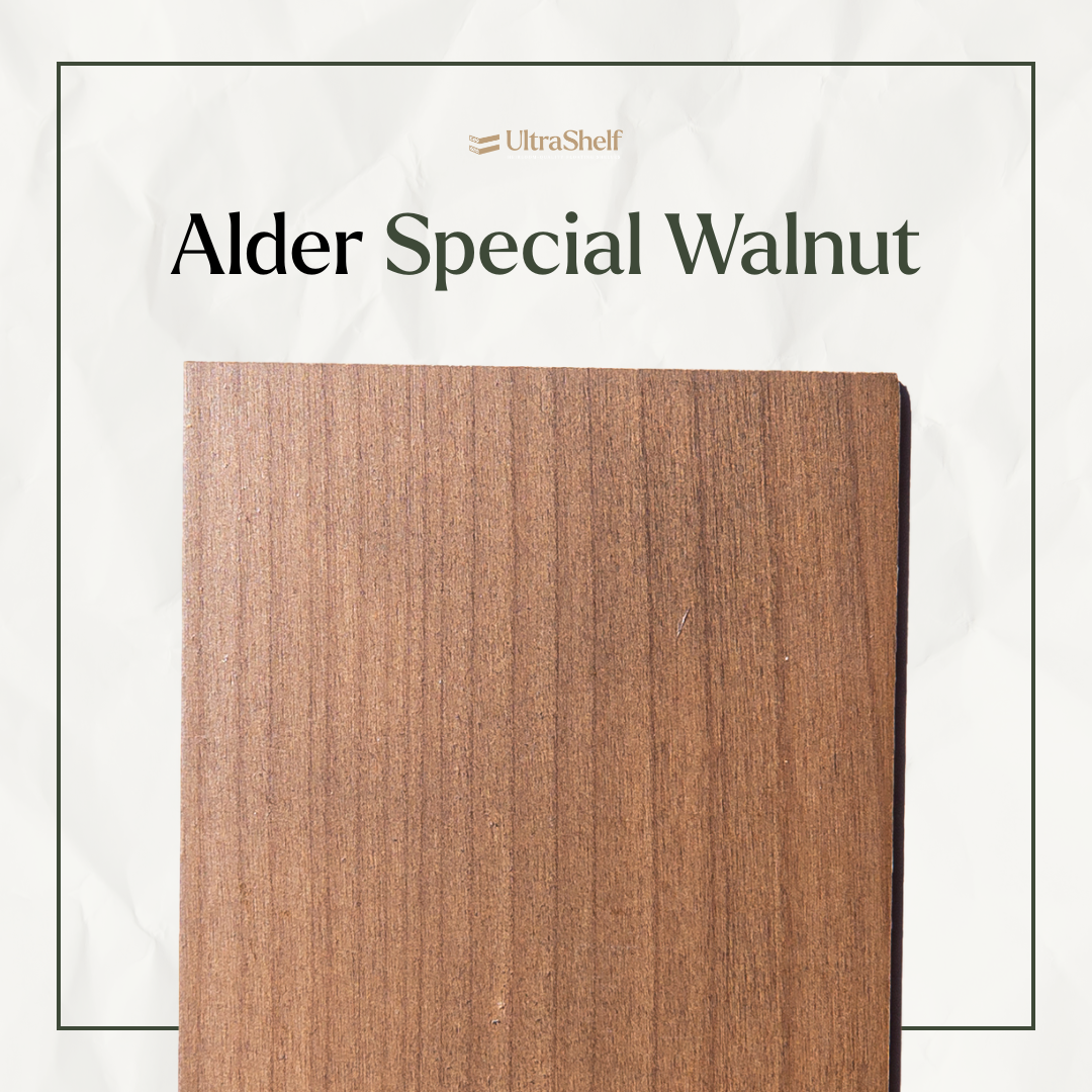 alder wood sample with special walnut finish applied