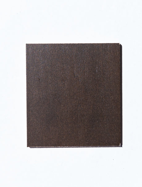 basswood wood sample with American walnut finish applied