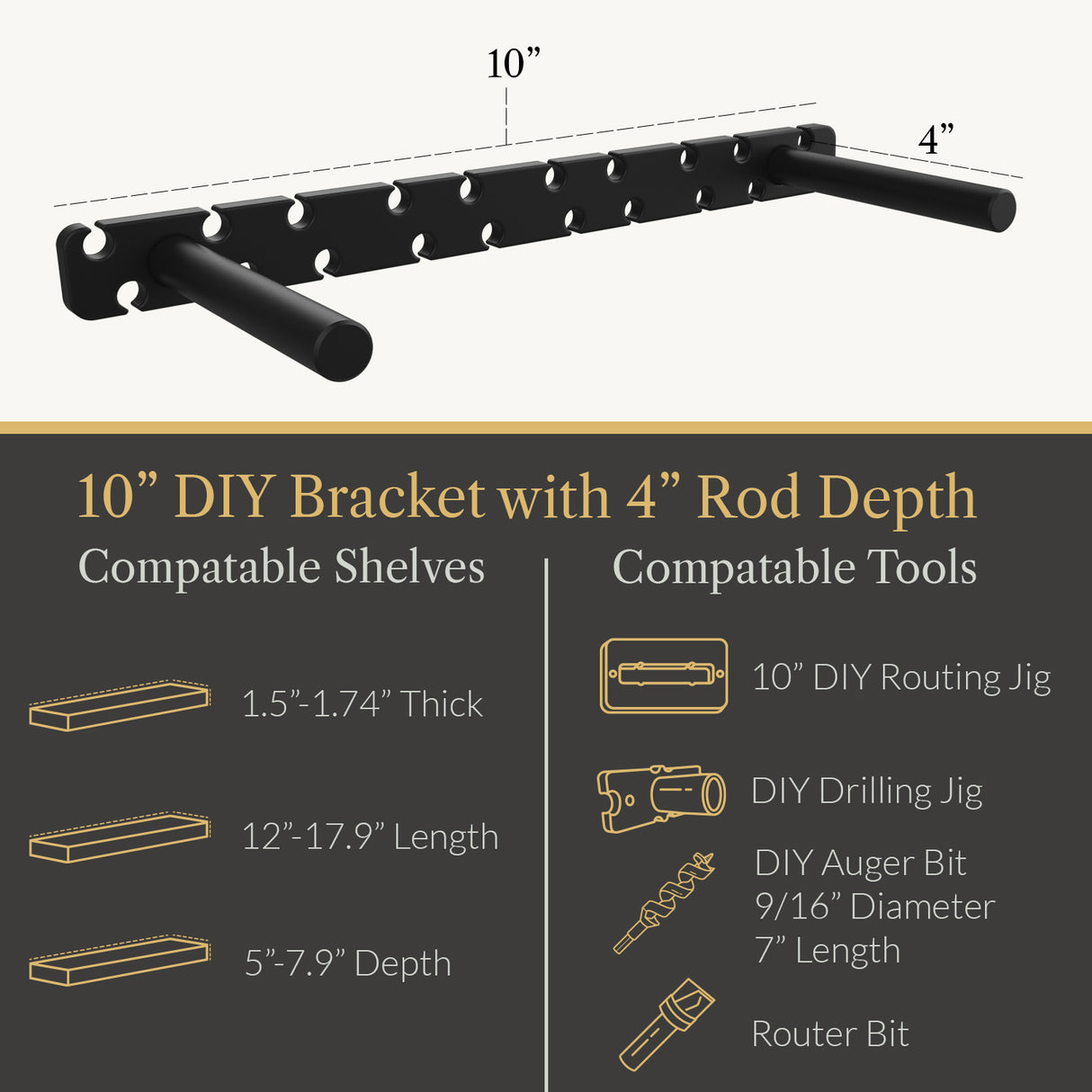 In Stock Studlock DIY Bracket - Ultra Shelf