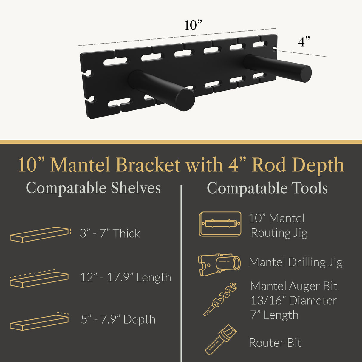 In Stock Studlock Mantel Bracket - Ultra Shelf