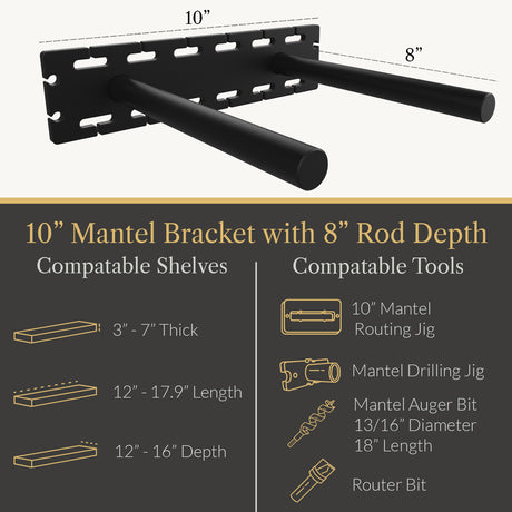 In Stock Studlock Mantel Bracket - Ultra Shelf