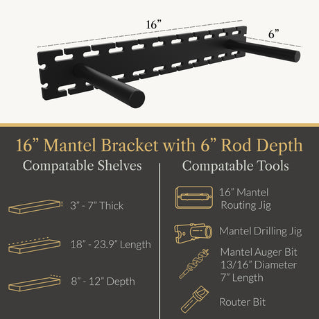 In Stock Studlock Mantel Bracket - Ultra Shelf