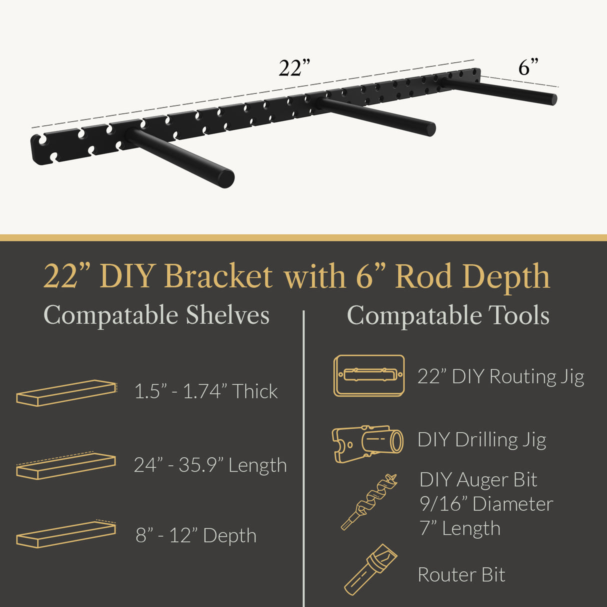 In Stock Studlock DIY Bracket - Ultra Shelf