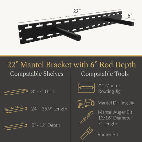 In Stock Studlock Mantel Bracket - Ultra Shelf