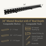 In Stock Studlock Mantel Bracket - Ultra Shelf
