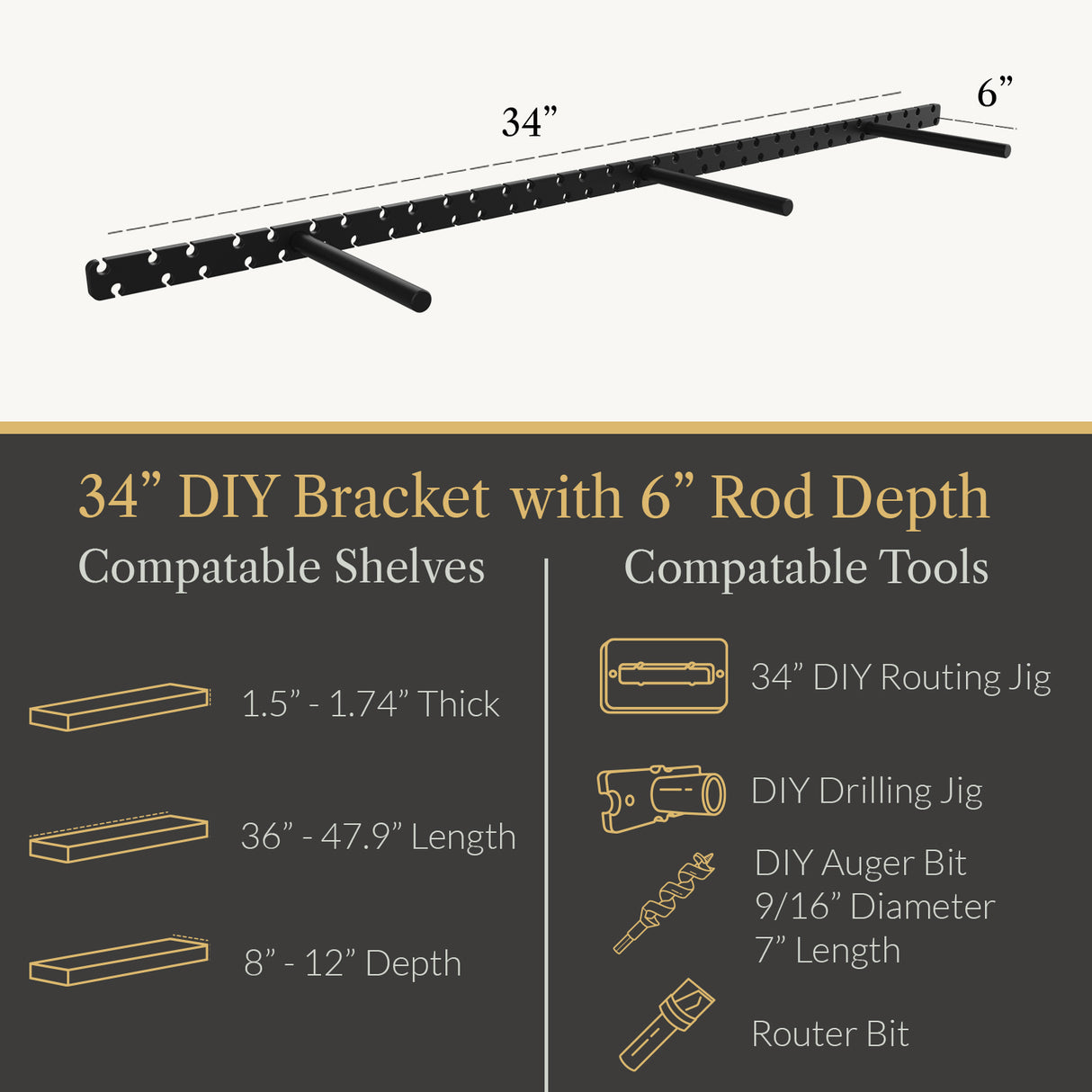 In Stock Studlock DIY Bracket - Ultra Shelf