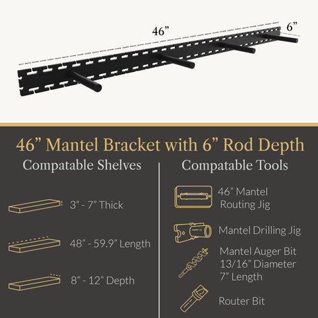 In Stock Studlock Mantel Bracket - Ultra Shelf
