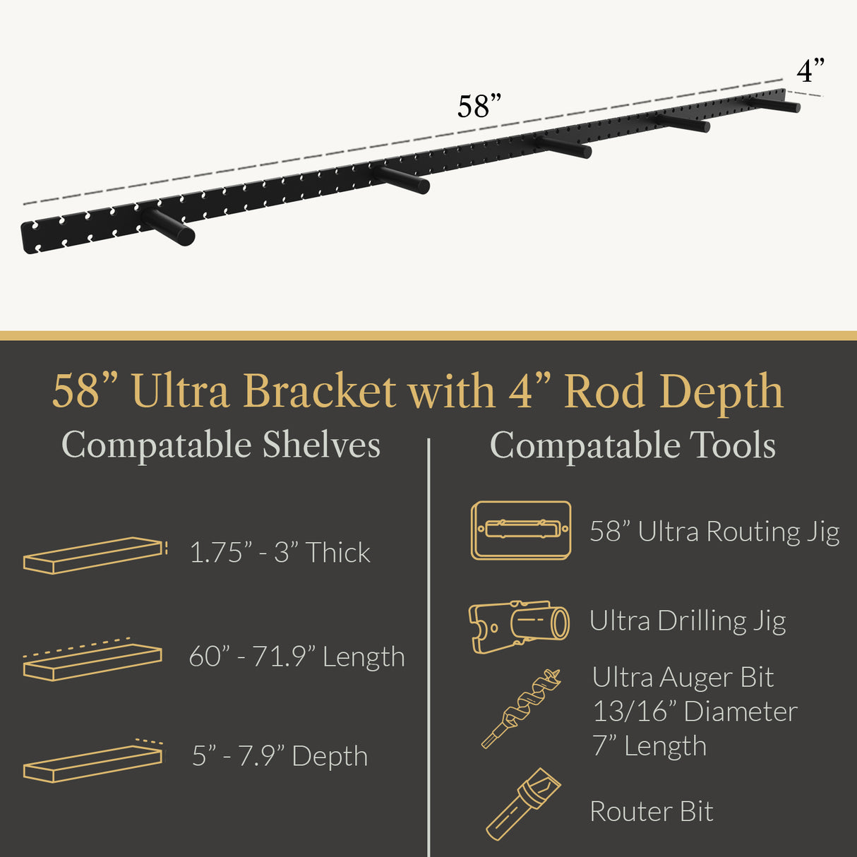 In Stock Studlock Ultra Bracket - Ultra Shelf