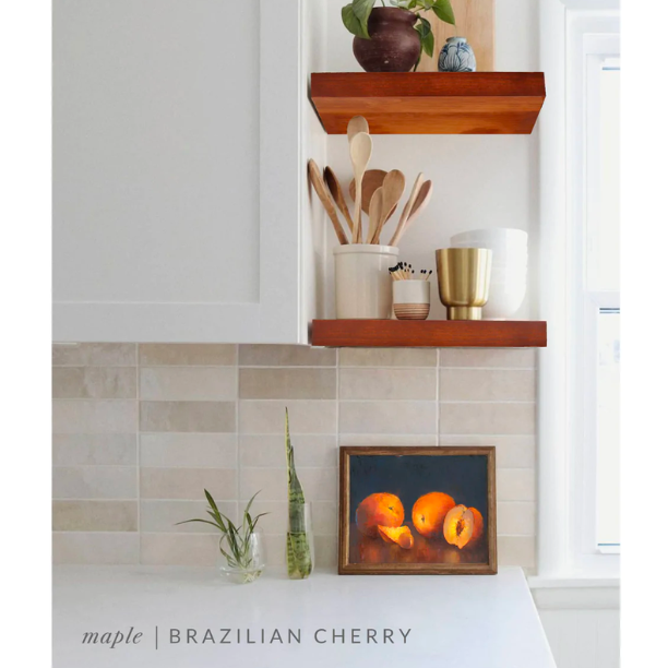 Maple Floating Shelf - Brazilian Cherry Finish - Ultra Shelf