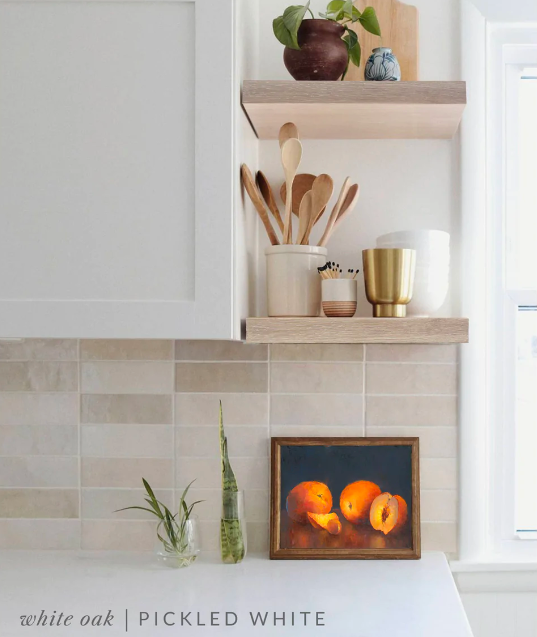 White oak floating shelves deals