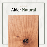 alder wood sample with natural finish