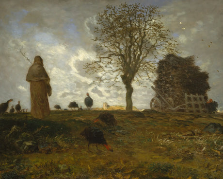 Farmer overlooking his flock while gazing into the distance