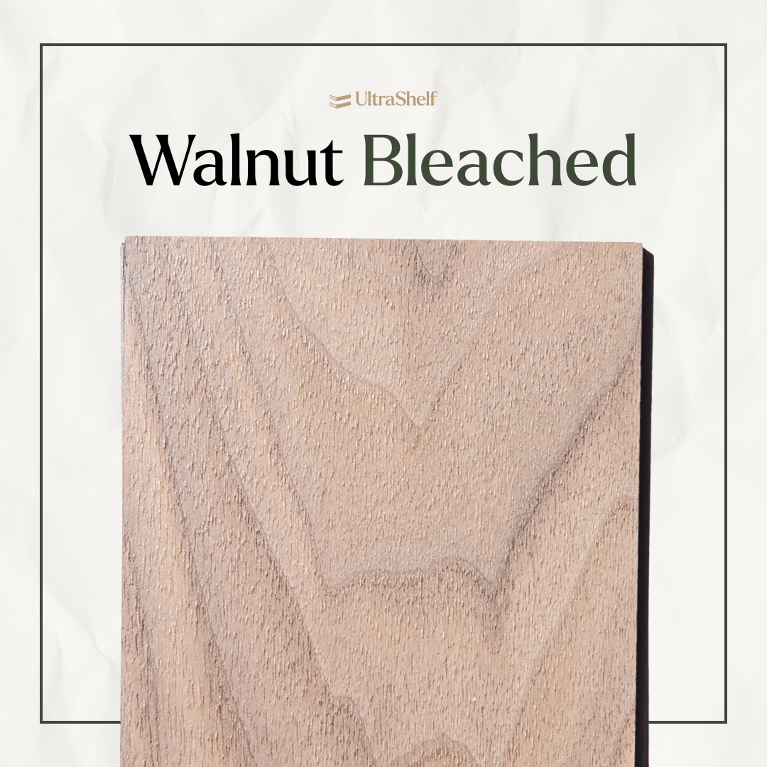walnut wood sample with the bleached finish applied