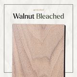 walnut wood sample with the bleached finish applied