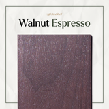 walnut wood sample with the espresso finish applied