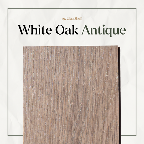 white oak wood sample with the antique finish applied