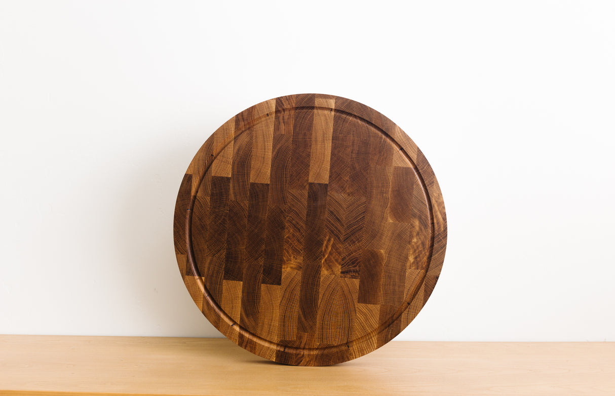 21" Round Solid Wood Cutting Board