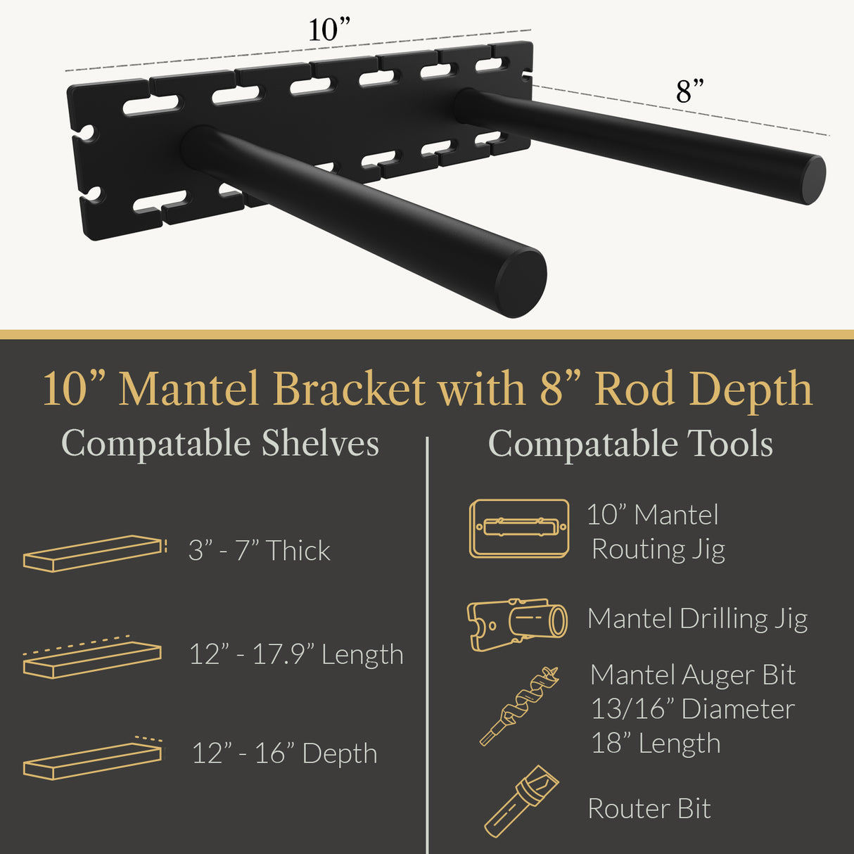 Studlock Mantel Bracket - Ultra Shelf