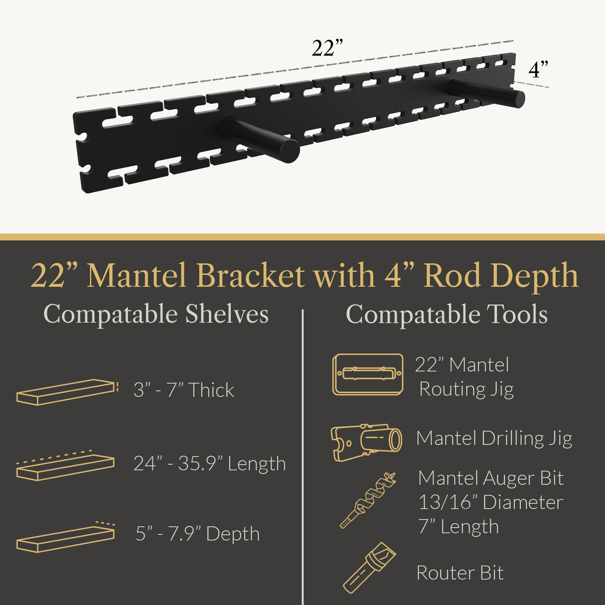 Studlock Mantel Bracket - Ultra Shelf