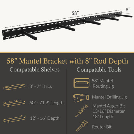 Studlock Mantel Bracket - Ultra Shelf