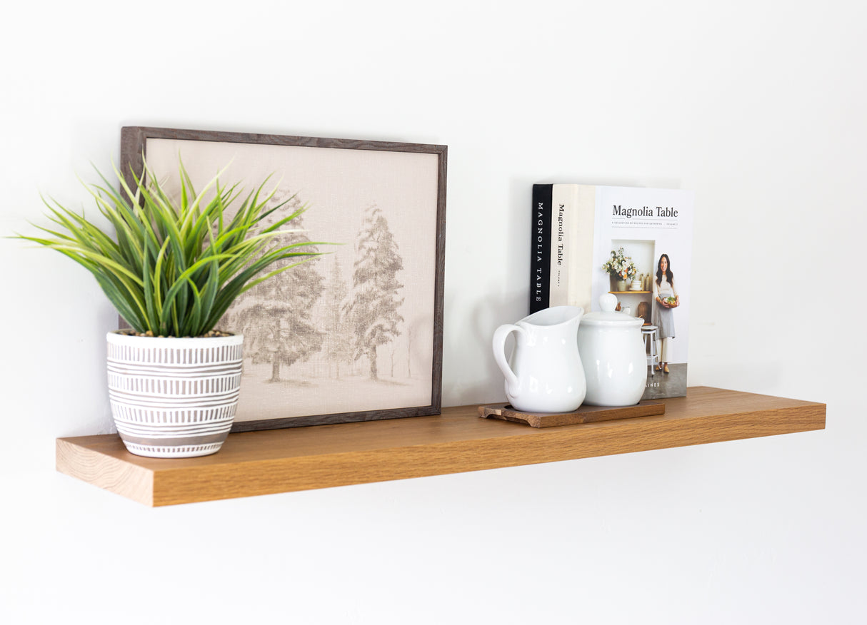 Ready-Made Ultra Thin White Oak Floating Shelf - Ultra Shelf
